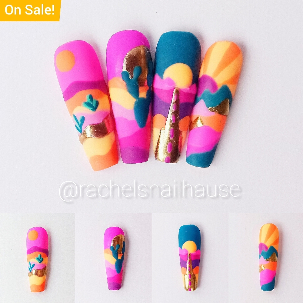 "Dessert at Dusk" Custom Made Full-cover Luxury Gel-X Press-On Nails